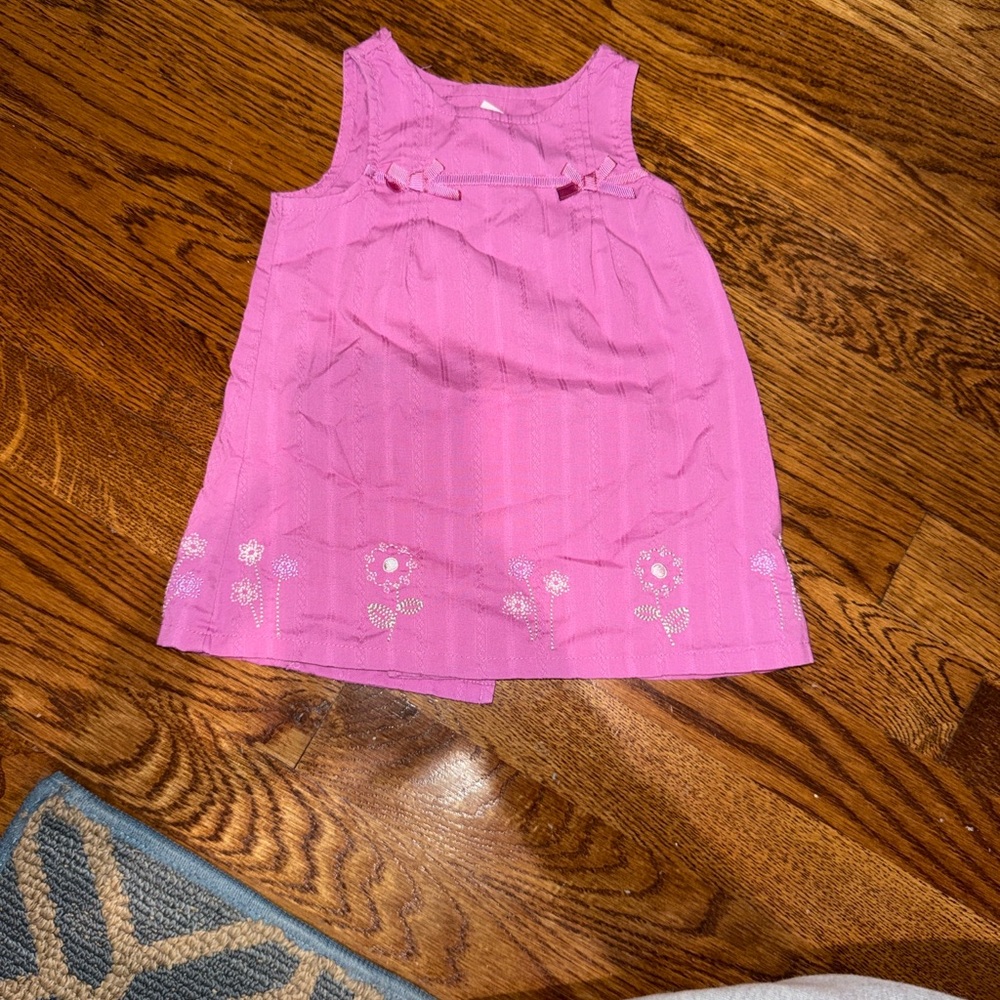 Pink Sleeveless Kids Casual Dress